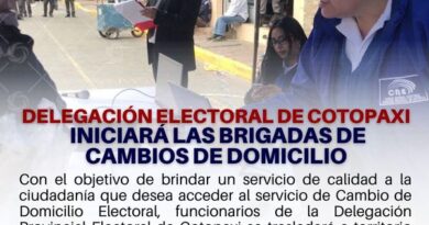 Delegación electoral de Cotopaxi iniciará las brigadas de cambios de domicilio