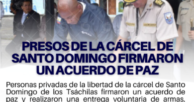 Presos de la cárcel de Santo Domingo firmaron un acuerdo de paz